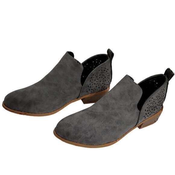 Women's Ankle Boots Pointed Toe Low Heel Gray 7.5, EU 38 - Picture 3 of 8